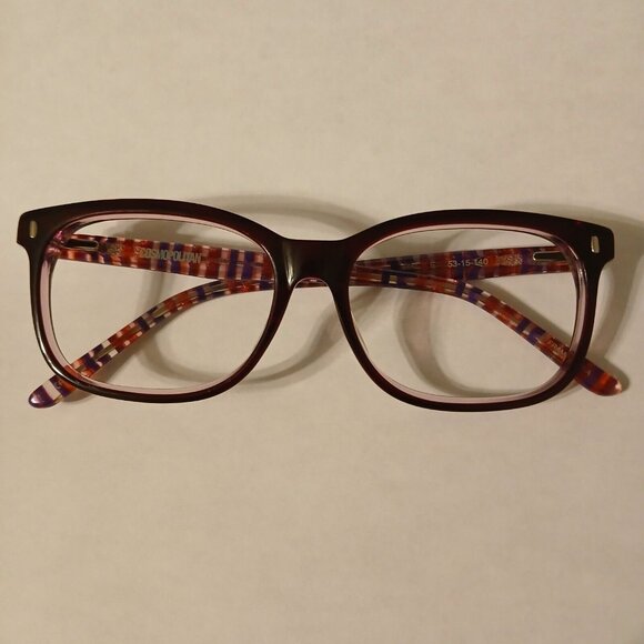 Cosmopolitan Multicolor Purple Striped Accent Eyeglasses Frames 53-15-140 mm - Picture 1 of 11